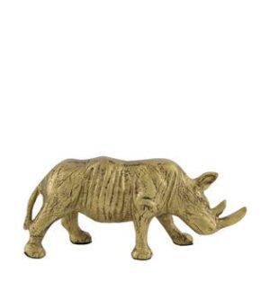 Neushoorn ornament aluminium gold