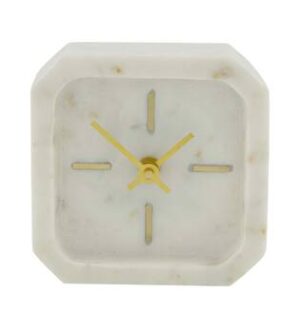 klok marmer wit 13x5x13cm