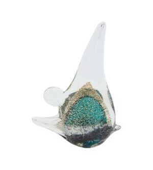 Decoratieve glazen vis hoog 23,5cm