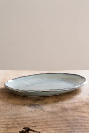 Organic Servies - serveerschaal/bord groot BLAUW 34x23 cm