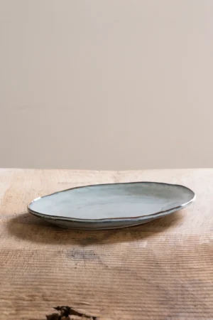 Organic Servies - serveerschaal/bord groot BLAUW 40x28 cm