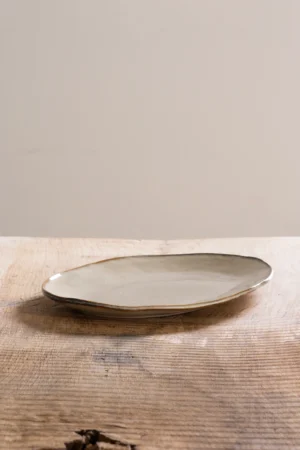 Organic Servies - serveerschaal/bord groot CRÈME 40x28 cm