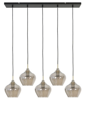Light & Living - 5-lichts Hanglamp RAKEL 120cm - Antiek Brons Smoked