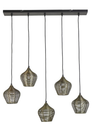 Light & Living - 5-lichts Hanglamp ALVARO 100cm - Antiek Brons