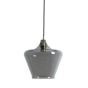 Hanglamp Ø30x30 cm SOLLY antiek brons+smoke glas