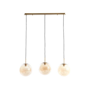 Hanglamp 3L 120x30x30 cm MEDINA glas amber+goud