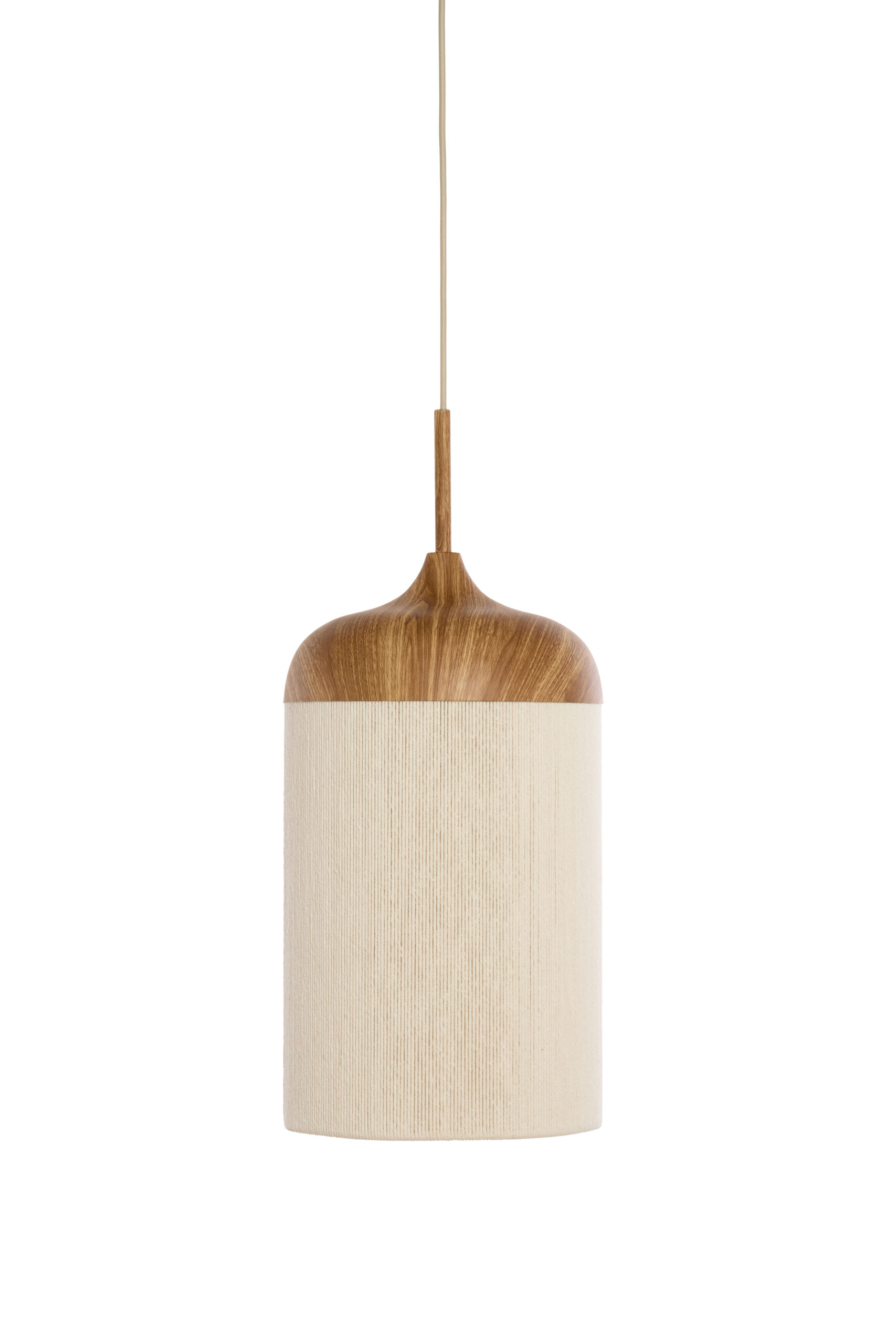 Light & Living - hanglamp DANIA 31cm- creme/houtlook