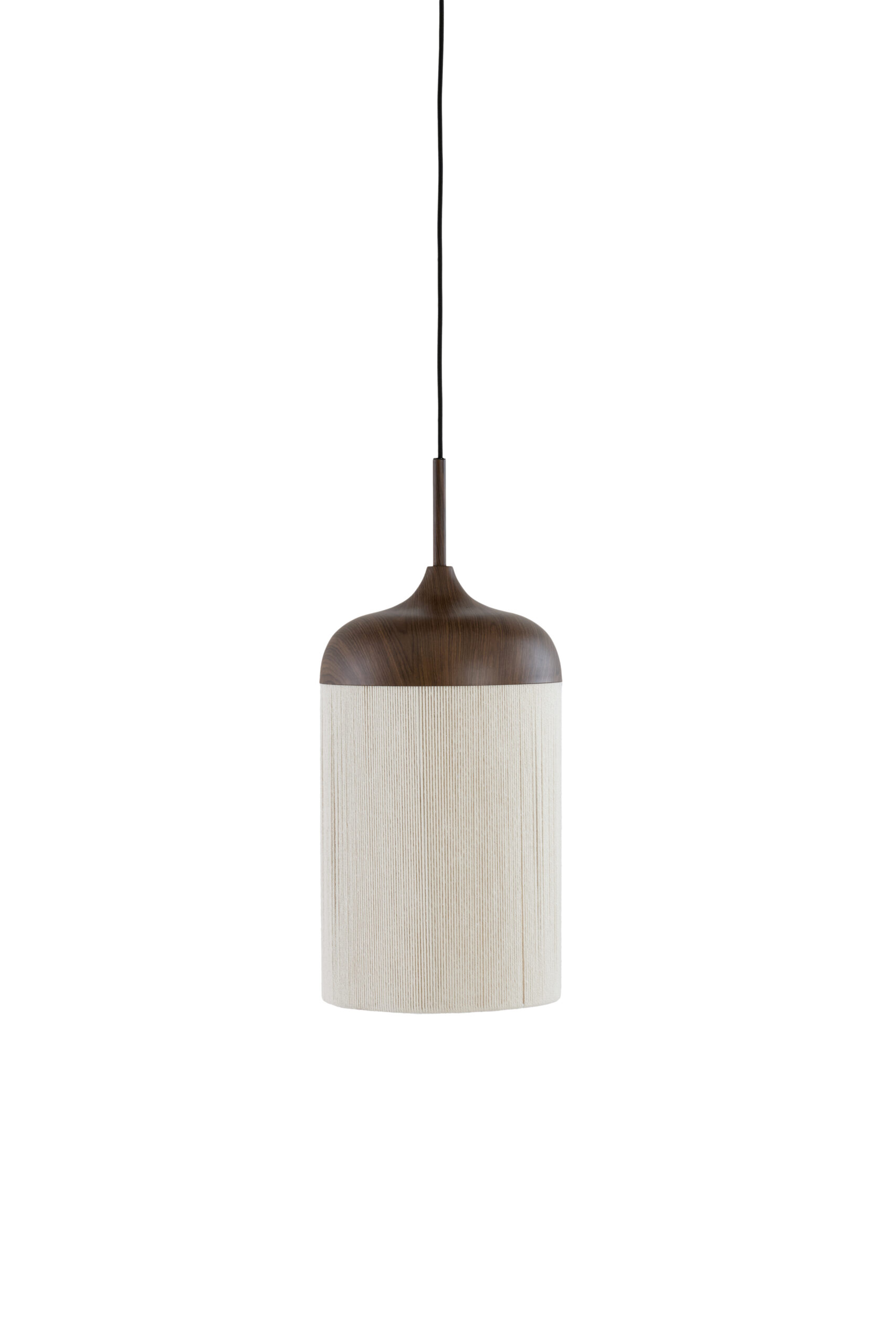 Light & Living - hanglamp DANIA 31cm - creme/houtlook donker