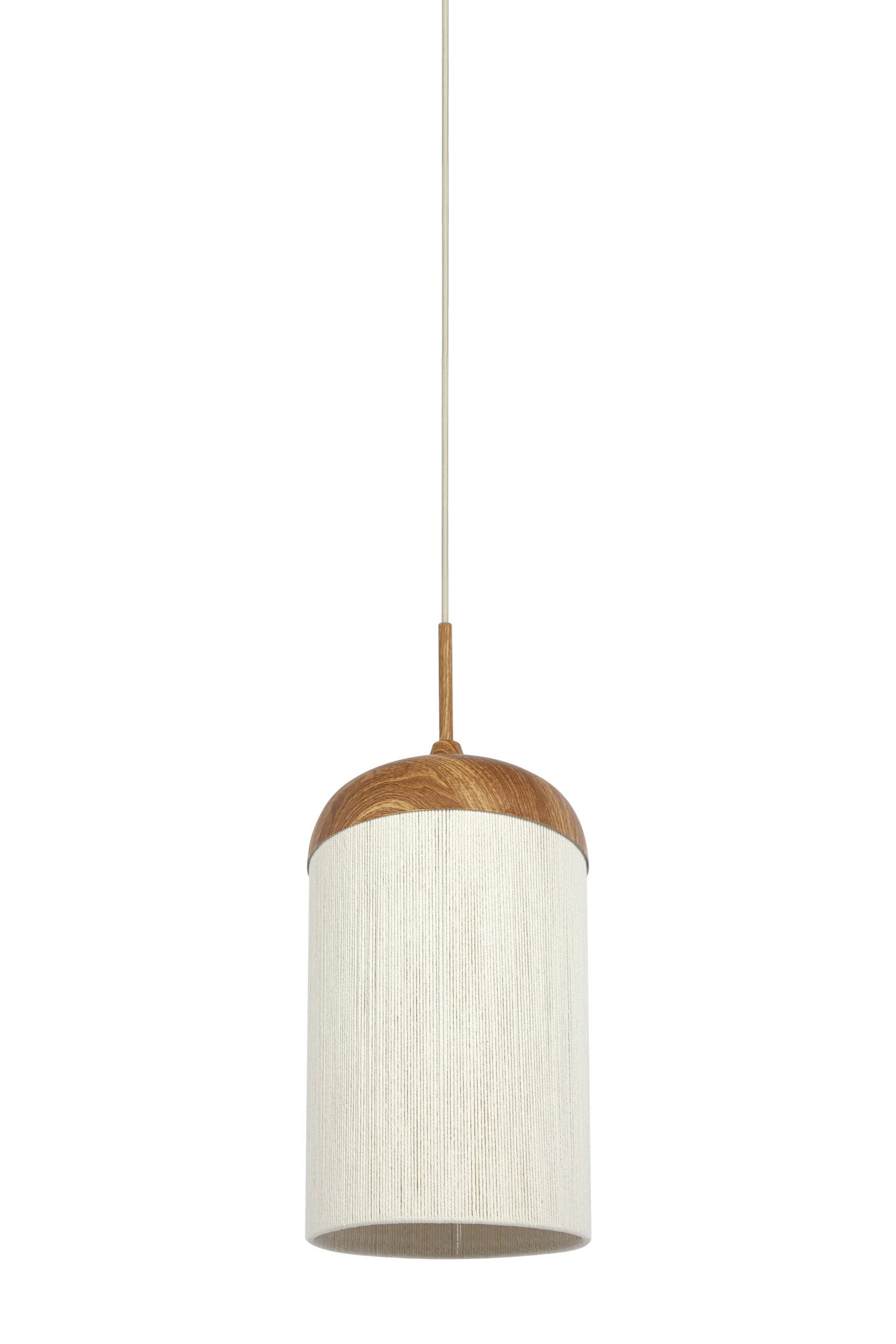 Light & Living - hanglamp DANIA 52cm - creme/houtlook