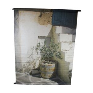 linnen muur art, met metalen frame 117x3x147