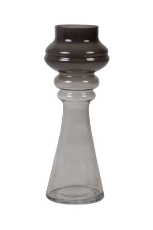 Light & living Vaas Ø13x35 cm LAVON glas smoke grijs