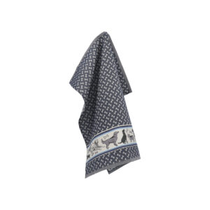 Tea Towel Dogs Dark Blue