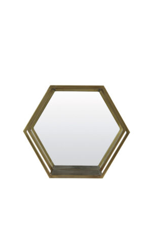 Light & Living Wandrek+spiegel 43x21x37 cm HUAL antiek brons