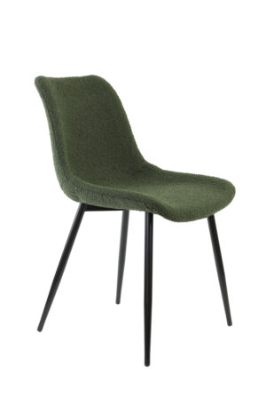 6772283 - Eetkamerstoel 58,5x47,5x82,5 cm KATE bouclé donker groen-zwart