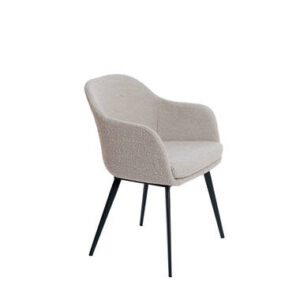 Eetkamerstoel 59x58,5x82 cm LEONE bouclé taupe-zwart