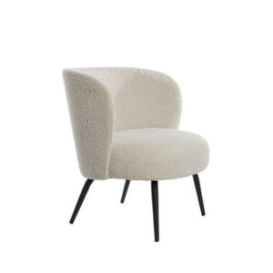 Stoel 68x67x72 cm DIEYDA bouclé crème-zwart