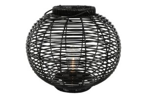 Windlicht convex LED Sabine L zwart