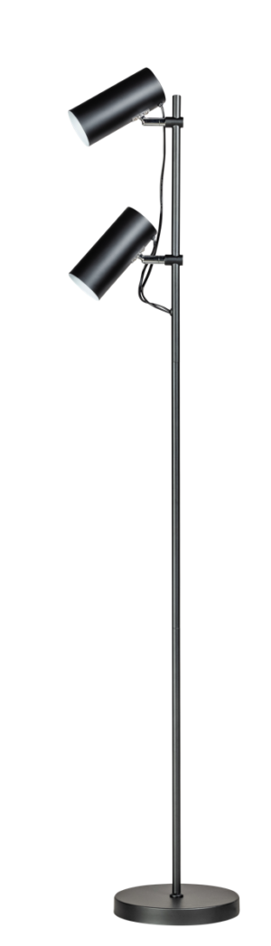 ETH Marley Vloerlamp 2x E27 Zwart (verstelbare kappen)