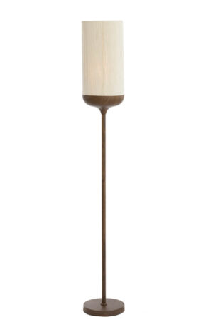Light & Living - Vloerlamp DANIA 159cm - creme/houtlook donker
