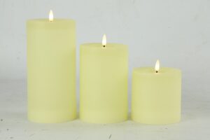 Stompkaars rustiek Ø10CM LED Lyon creme - 3 maten