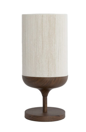 Light & Living - Tafellamp DANIA 50cm - creme/houtlook donker