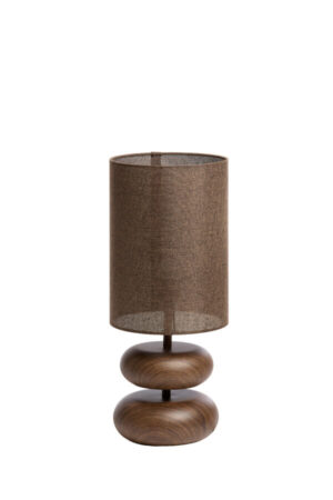 Light & Living - Tafellamp DANIALO 50,5cm - creme/houtlook donker