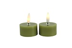 Theelicht rustiek Ø4CM LED Lyon set van 2 groen