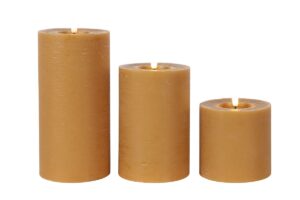 Stompkaars rustiek Ø10CM LED Lyon amber/oranje - 3 maten