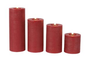 Stompkaars rustiek Ø7,5CM LED Lyon rood - 4 maten
