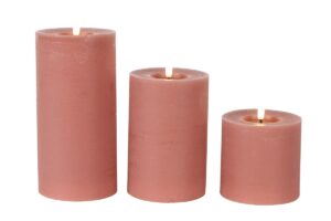 Stompkaars rustiek Ø10CM LED Lyon roze - 3 maten