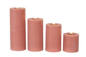 Stompkaars rustiek Ø7,5CM LED Lyon roze - 4 maten