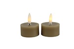 Theelicht rustiek Ø4CM LED Lyon set van 2 beige/taupe