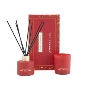 TED SPARKS Candle & Diffuser Gift Set/ Kaars + Geurstokjes set - Spiced Orange & Glove
