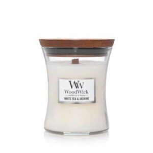 WoodWick, White Tea & Jasmine Medium Candle
