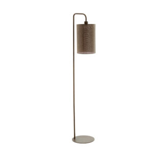 vloerlamp Donio  hout print donker bruin