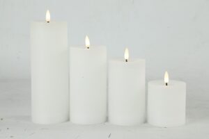 Stompkaars rustiek Ø7,5CM LED Lyon creme - 4 maten