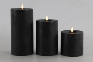 Stompkaars rustiek Ø10CM LED Lyon zwart - 3 maten